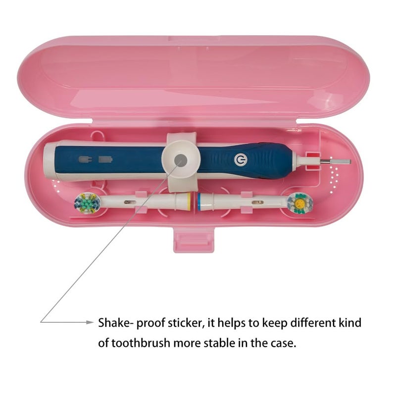 Nincha Plastic Electric Toothbrush Travel Case for Oral-B Pro Series, Pink - Image 4